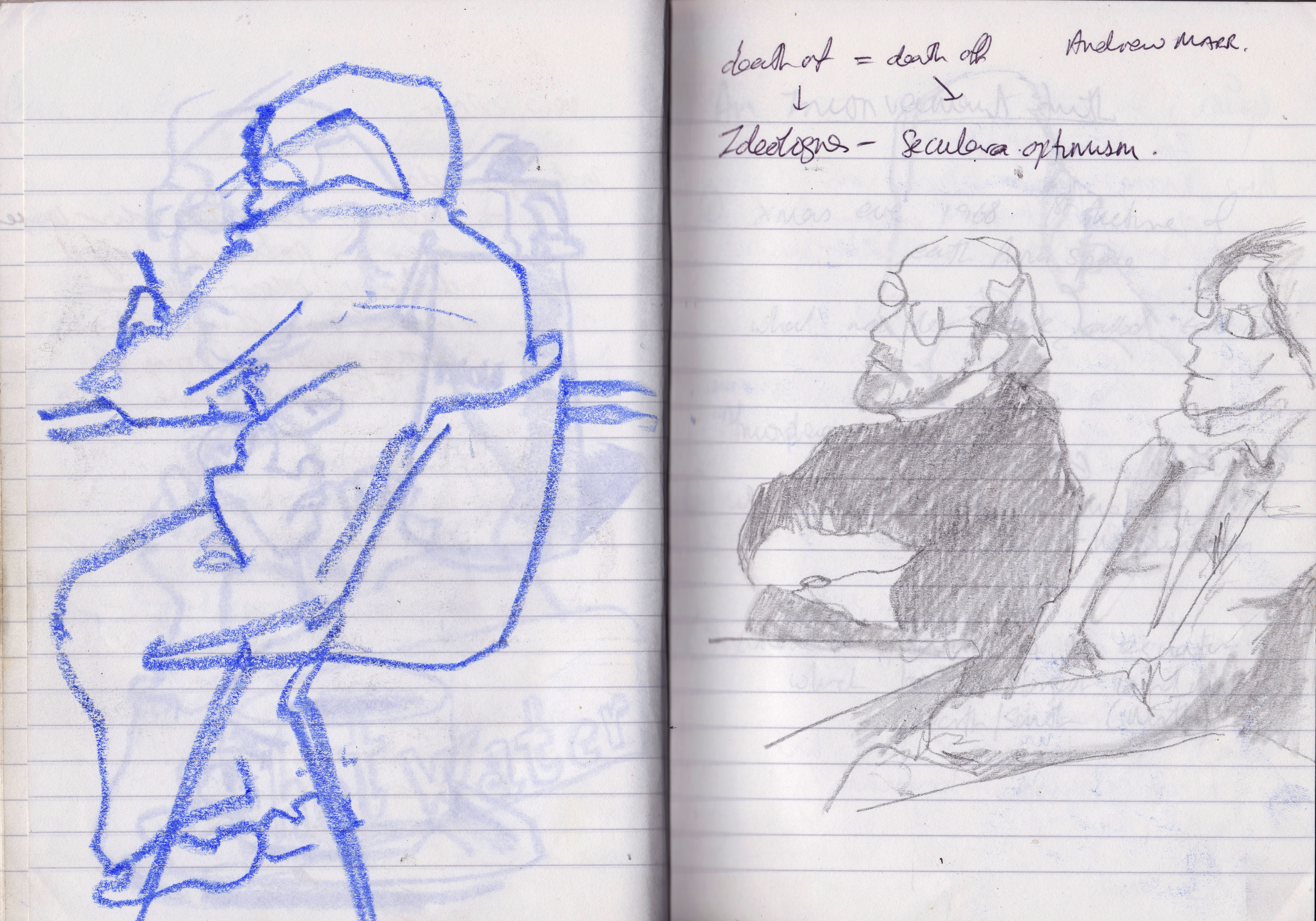 Notebook sketchesSketching work colleagues